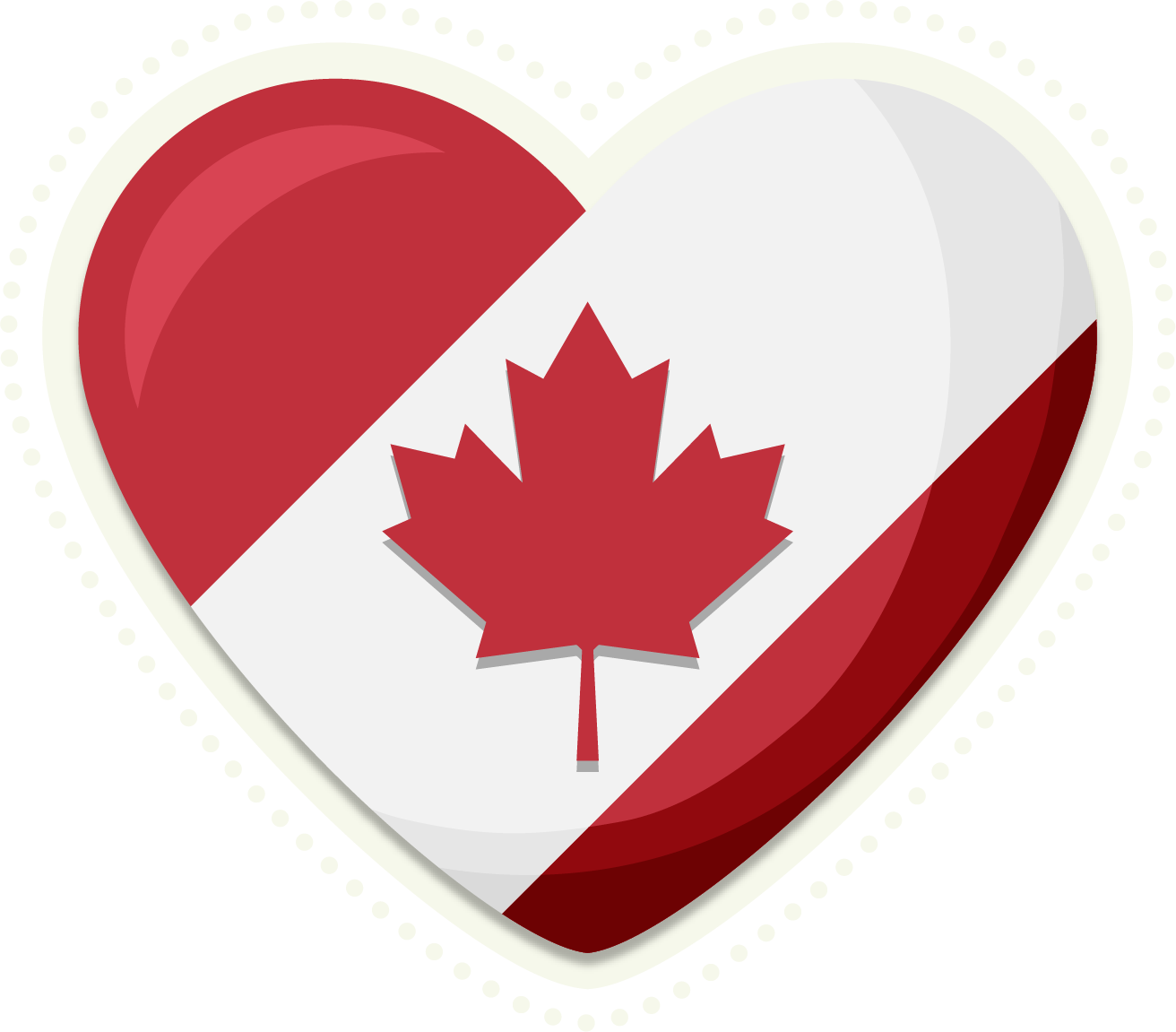 heart-shaped Canadian flag