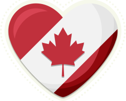 heart-shaped Canadian flag